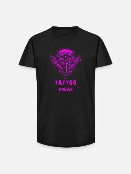 Tattoo freak - Long Fit Men's T-Shirt - black