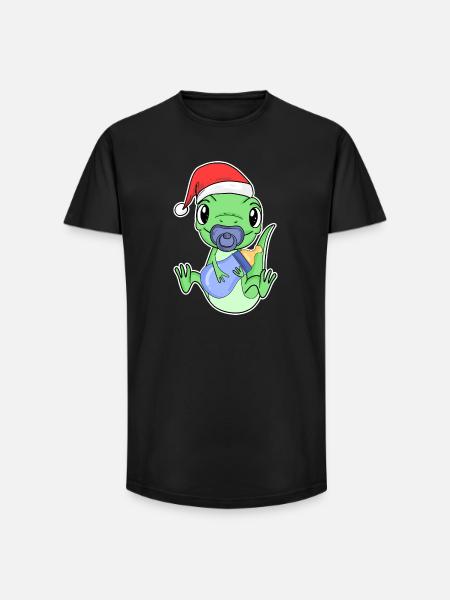 Lizard Baby Christmas - Long Fit Men's T-Shirt - black