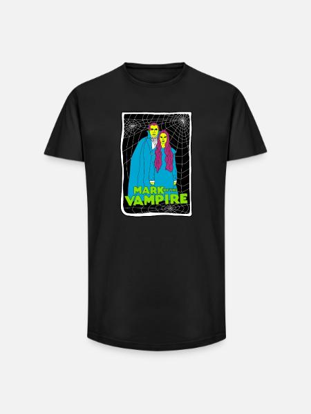 Vampire Duo with Spiderweb Background - Long Fit Men's T-Shirt - black