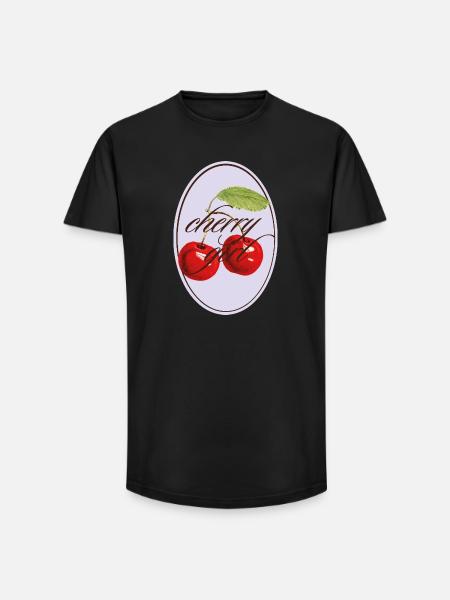 Cherry Girl Vintage Look - Long fit herre T-shirt - sort