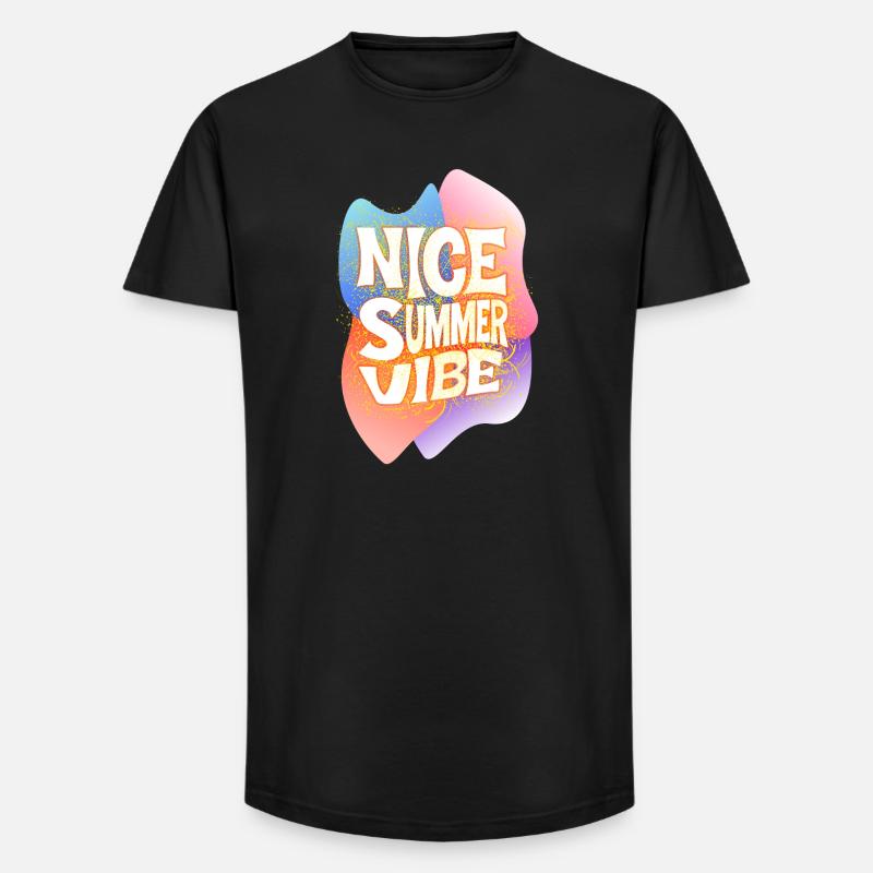 Nice summer vibe - Long Fit Männer T-Shirt - Schwarz