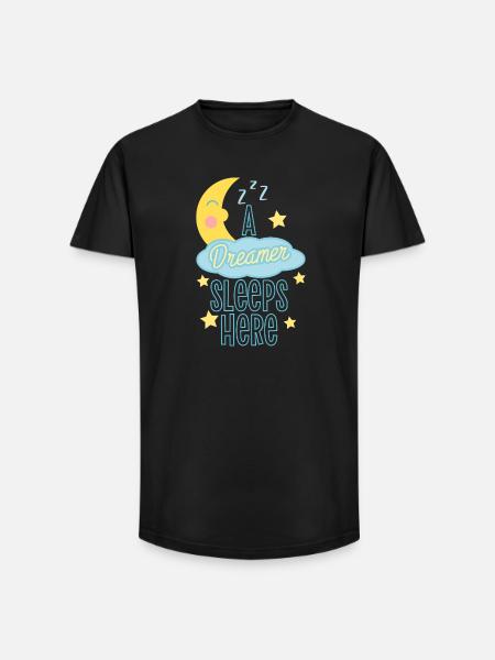Schlafender Träumer Astronaut Design - Long Fit Männer T-Shirt - Schwarz