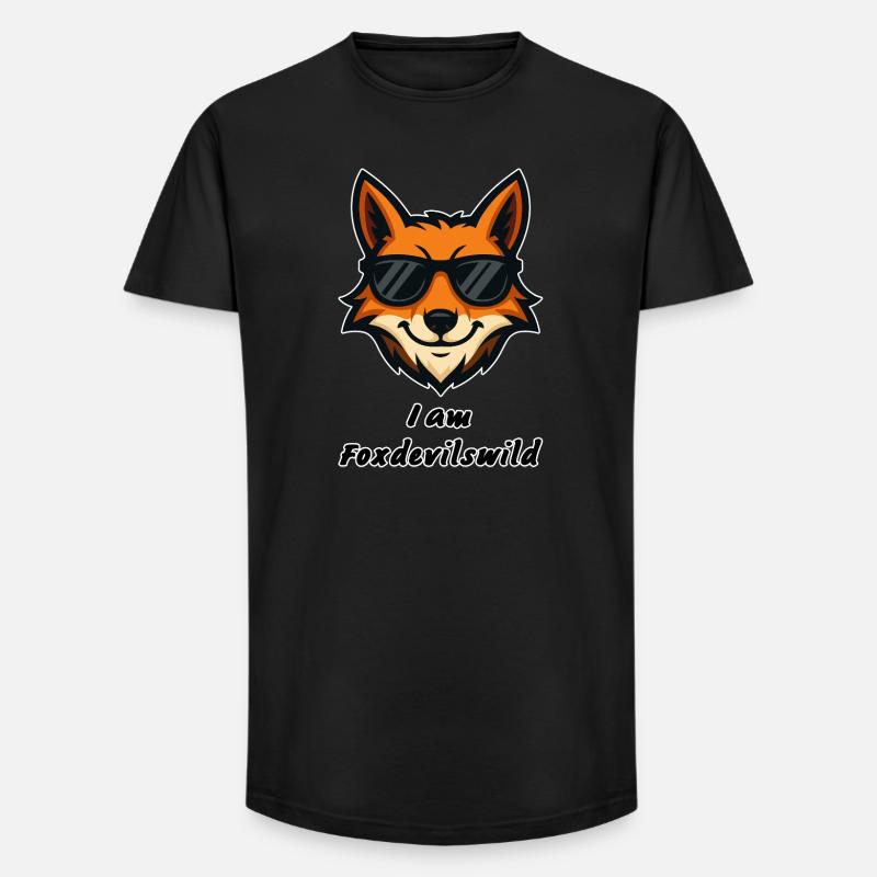 Foxdevilswild - I am Foxdevilswild - be cool - Long Fit Männer T-Shirt - Schwarz