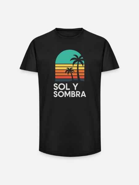 Boden und Schatten Sunset Palm - Long Fit Männer T-Shirt - Schwarz