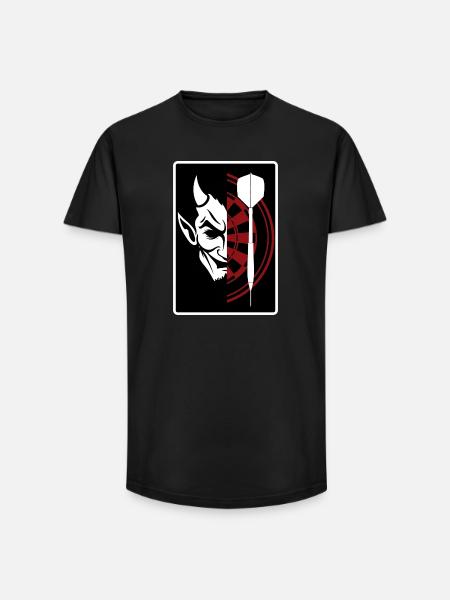 Darts, Bullseye, Dartboard and devil. - Long Fit Men's T-Shirt - black