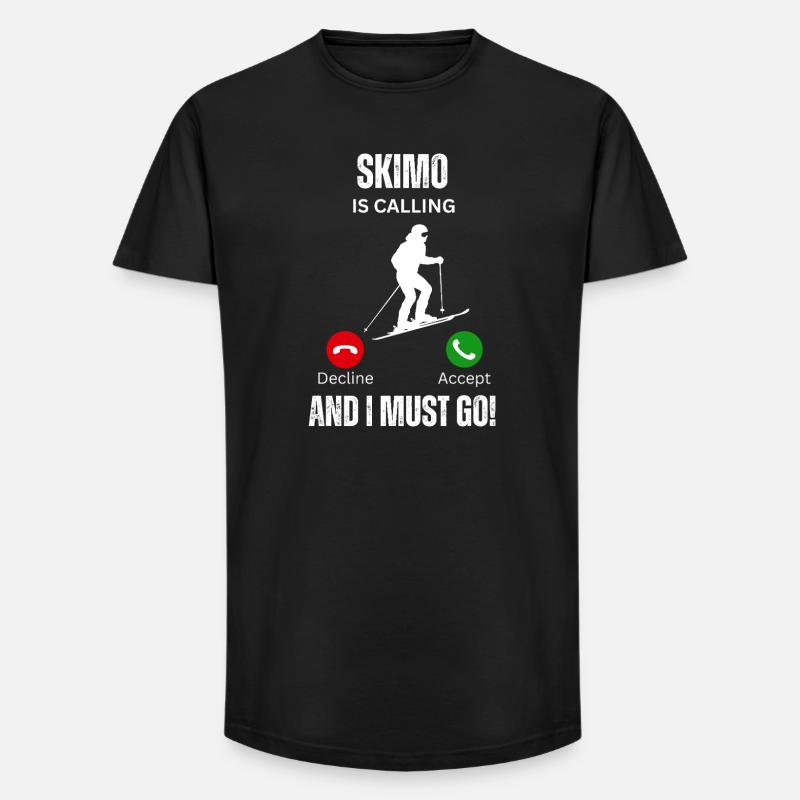Skimo ruft - Long Fit Männer T-Shirt - Schwarz