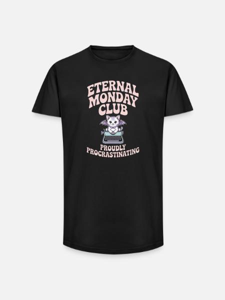 Eternal Monday Club Procrastinating - Long Fit Men's T-Shirt - black
