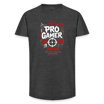 Gamer No Luck Street Style - Long Fit Männer T-Shirt - Anthrazit - Vorne - AI Model Male 185 light (185cm)