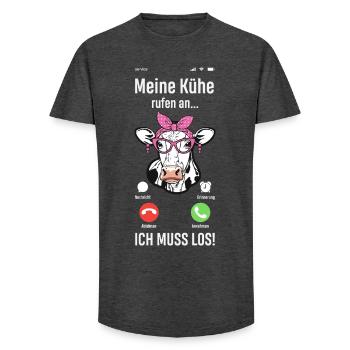 Meine Kühe Rufen An Ich Muss Los Bauer Bäuerin - Long Fit Männer T-Shirt - Anthrazit - Vorne - AI Model Male 185 light (185cm)