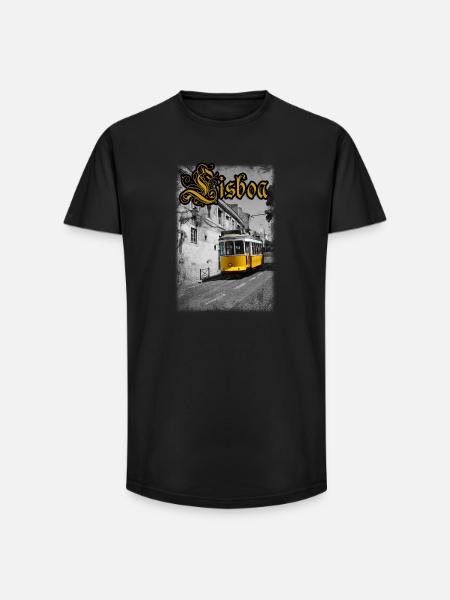 Lisboa Tram - Long Fit Men's T-Shirt - black