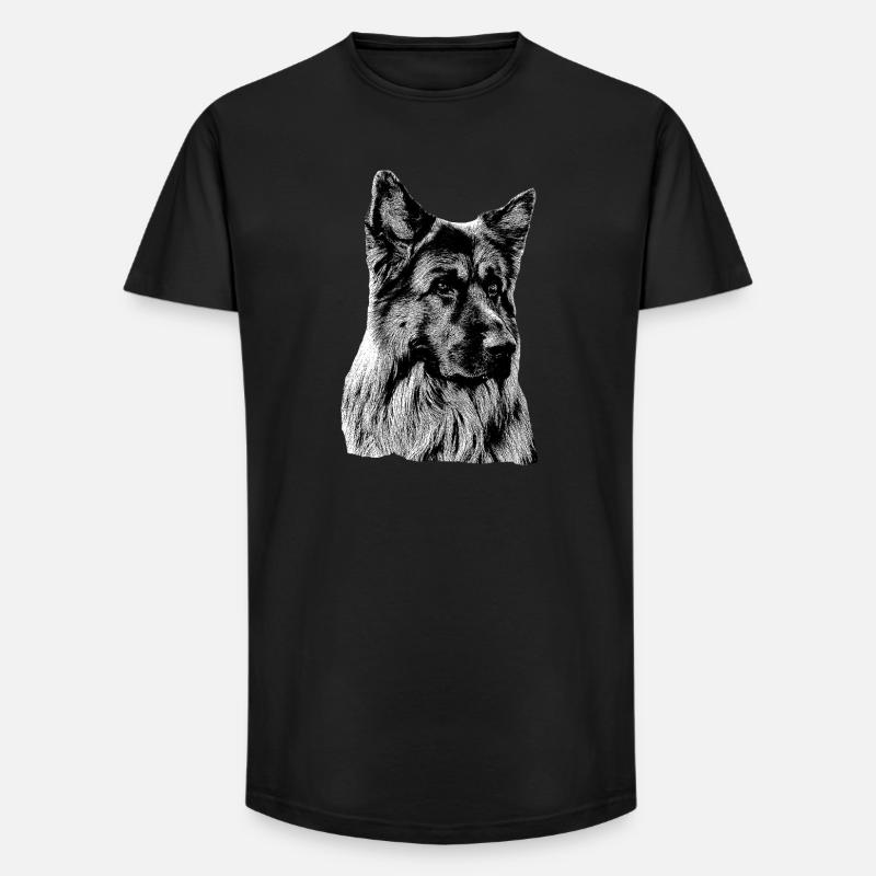 Schäferhund Deutscher Schäferhund German Shepherd - Long Fit Männer T-Shirt - Schwarz