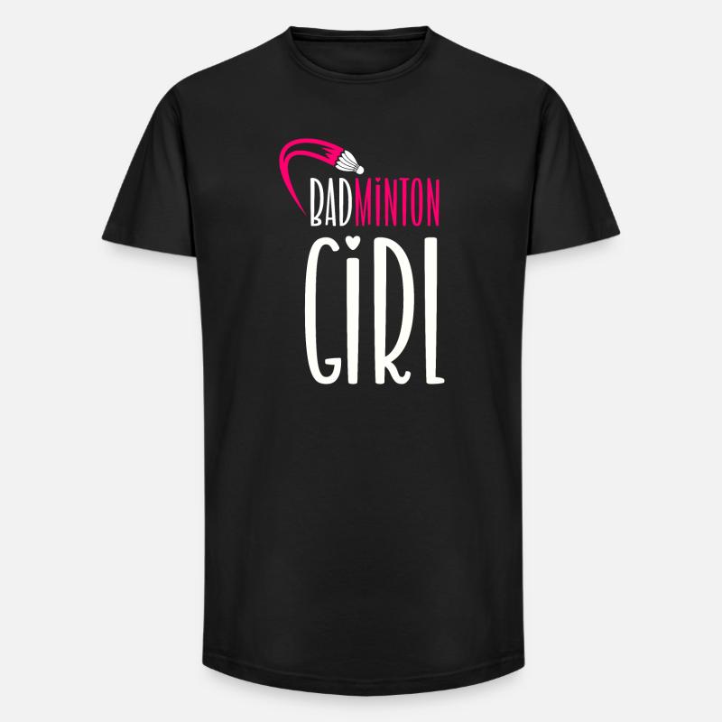 Badminton Mädchen - Long Fit Männer T-Shirt - Schwarz