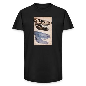 Vintage T-Rex Skull Dinosaur Fossil Tyrannosaurus - Long Fit Men's T-Shirt - black - Front - AI Model Male 185 light (185cm)