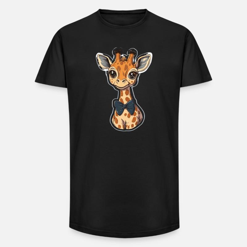Giraffe - Long Fit Männer T-Shirt - Schwarz