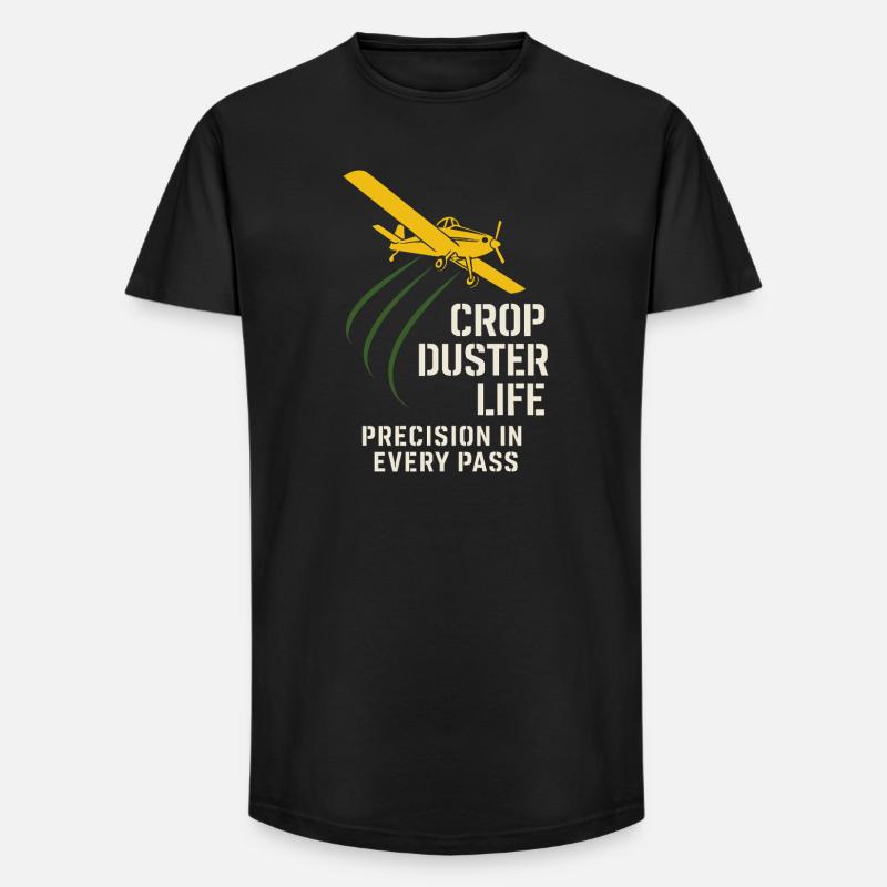 Ländliche Luftfahrt Landwirtschaft Pilotgeschenk - Long Fit Männer T-Shirt - Schwarz