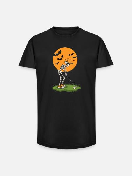 Moonlit Skeleton Golf - Long Fit Men's T-Shirt - black