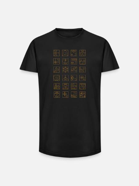 Advent Calendar Gold Checkered Geometric Pattern - Long Fit Men's T-Shirt - black