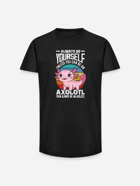 Cute Axolotl Kawaii Axolotl Lover - Long Fit Men's T-Shirt - black