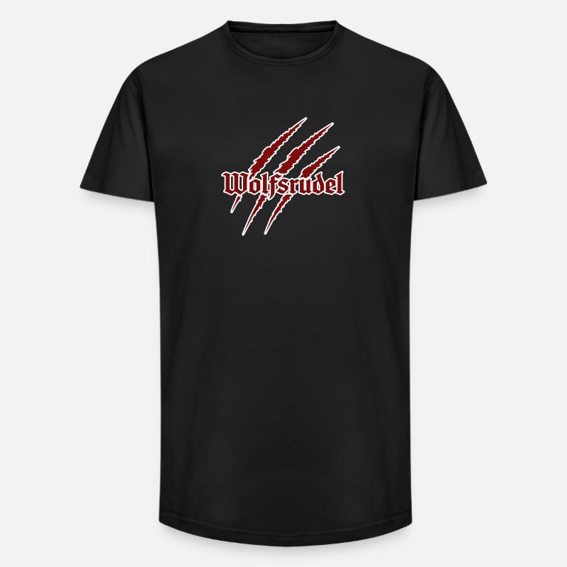 Wolfsrudel - Long Fit Männer T-Shirt - Schwarz