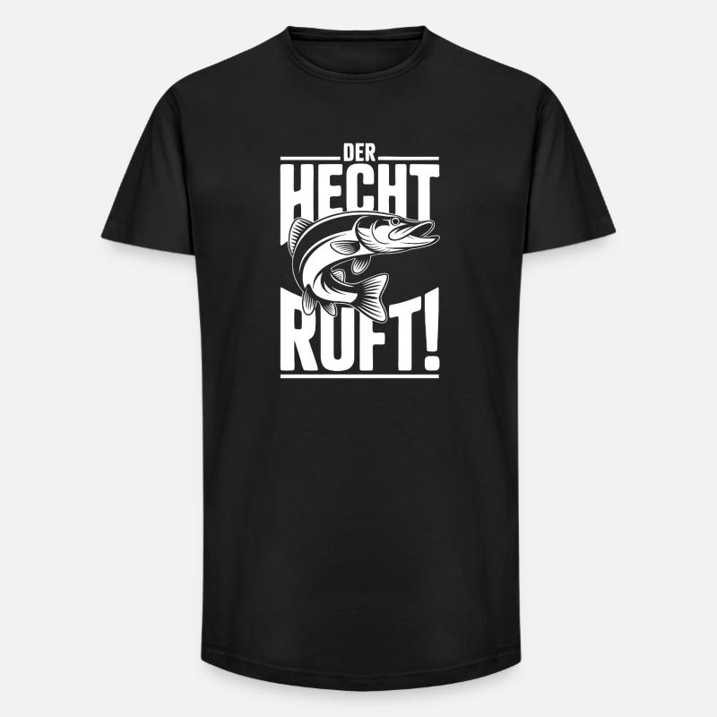 Der Hecht ruft! - Long Fit Männer T-Shirt - Schwarz