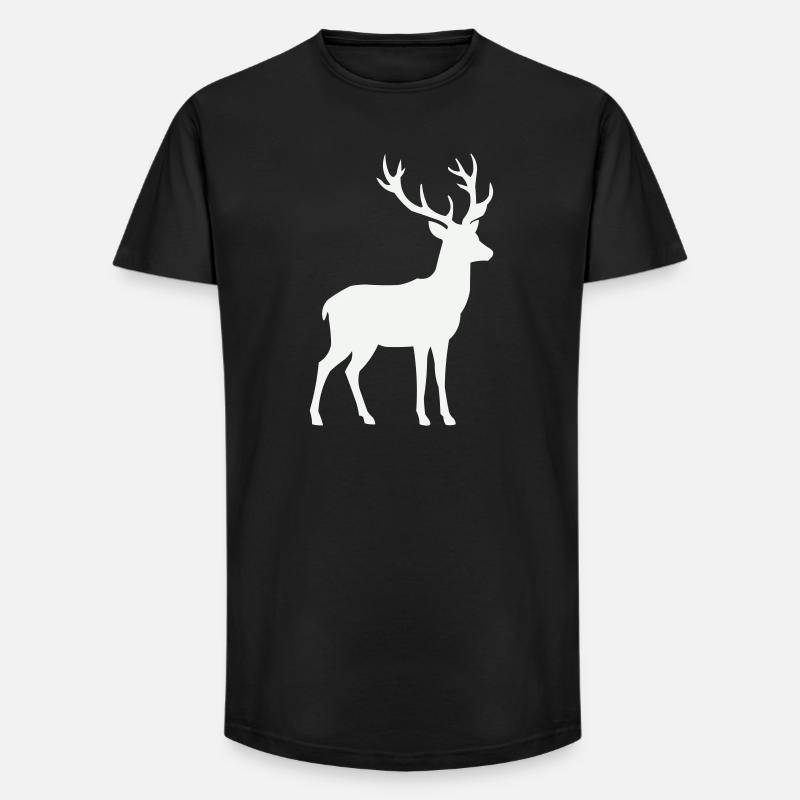 Hirsch Silhouette - Long Fit Männer T-Shirt - Schwarz