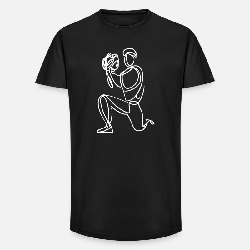 Baseball Skizze - Long Fit Männer T-Shirt - Schwarz