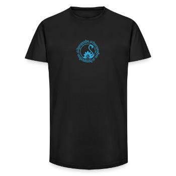 Sarasvati Mantra in Sanskrit Yoga Motiv Yogawear - Long Fit Männer T-Shirt - Schwarz - Vorne - AI Model Male 185 light (185cm)