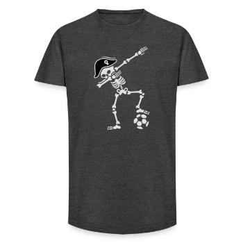 France dab dabbing skeleton soccer football - Long Fit Men's T-Shirt - charcoal grey - Front - AI Model Male 185 light (185cm)