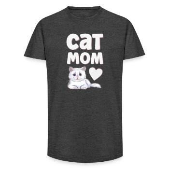 Cat Cats - Long Fit Men's T-Shirt - charcoal grey - Front - AI Model Male 185 light (185cm)