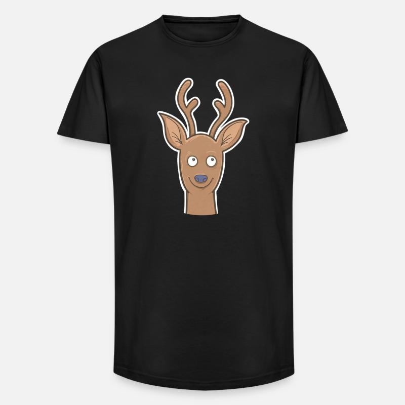 Rehbock - Long Fit Männer T-Shirt - Schwarz
