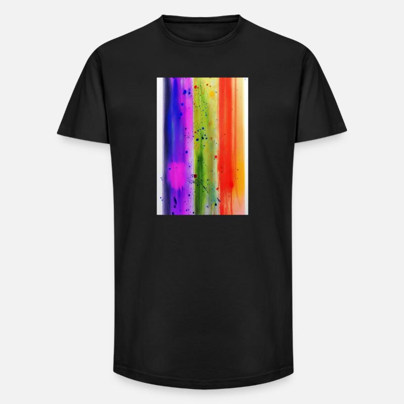 Farbspritzer - Long Fit Männer T-Shirt - Schwarz