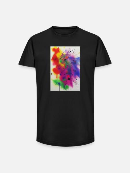 Splashes of paint - Long Fit Men's T-Shirt - black