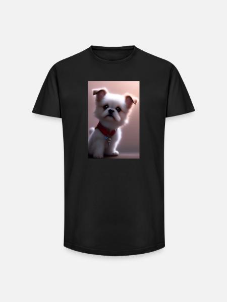 Bébé chien - T-shirt coupe longue homme - noir