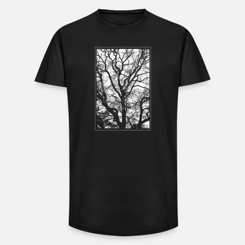 Tree - Long Fit Men's T-Shirt - black