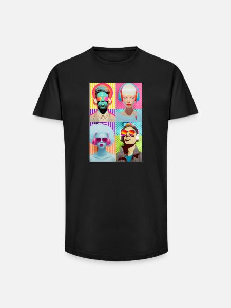 Music Pop Art - Long Fit Men's T-Shirt - black