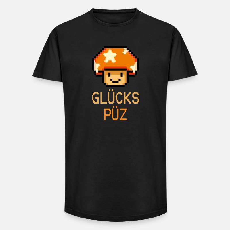 Glückspüz - Lucky Guy, Dialect, Pixel - Long Fit Men's T-Shirt - black