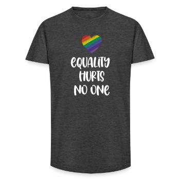 Mois de la fierté LGBT - L’égalité ne fait de mal à personne - T-shirt coupe longue homme - charbon - Devant - AI Model Male 185 light (185cm)