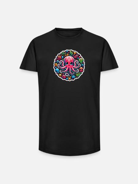 Octopus Octopus Fish - Long Fit Men's T-Shirt - black