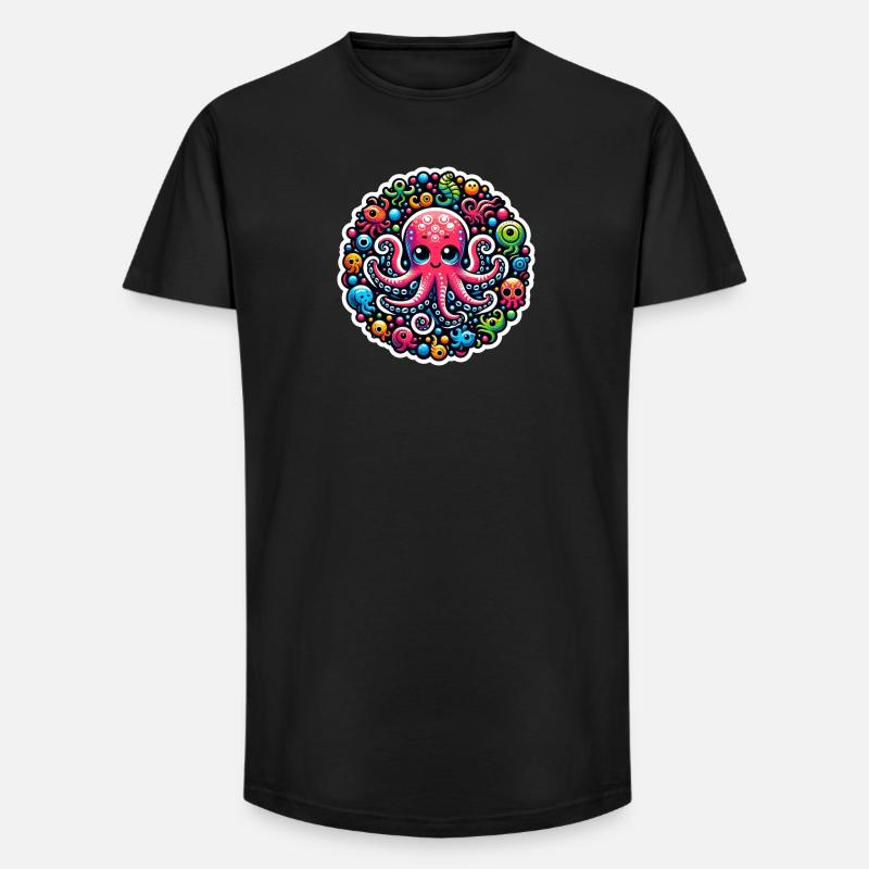 Octopus Octopus Fish - Long Fit Men's T-Shirt - black