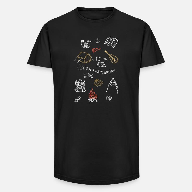 Camping Abenteuer Gliederung Design - Long Fit Männer T-Shirt - Schwarz