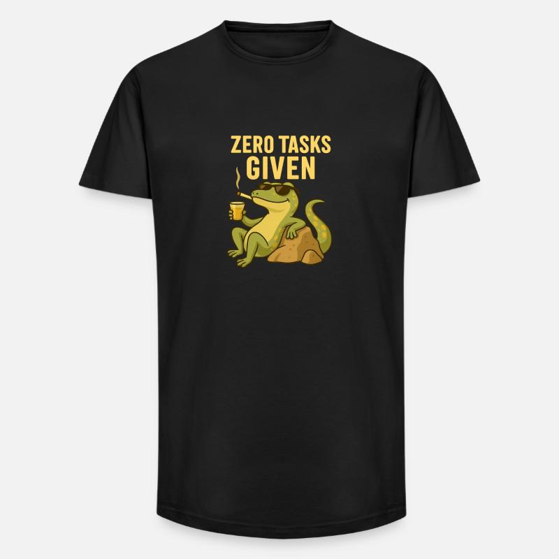 Zero Tasks Given – Gecko Edition - Long Fit Männer T-Shirt - Schwarz