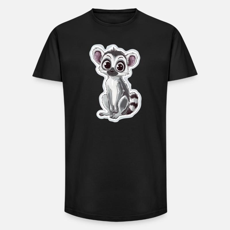 Lemur - Long Fit Männer T-Shirt - Schwarz