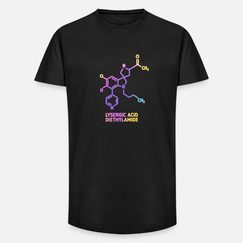 Psychedelic Molecular Art LSD - Long Fit Men's T-Shirt - black