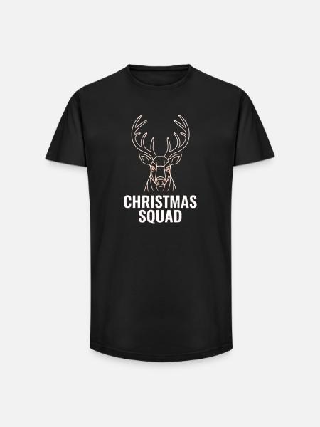 Neon Deer Squad Christmas - Long Fit Men's T-Shirt - black