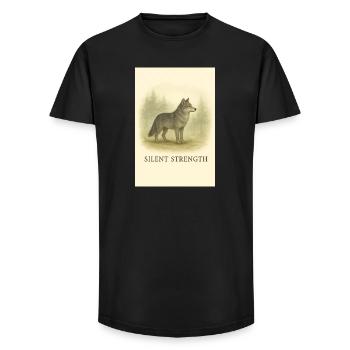 Silent Force Wolf - Long Fit Men's T-Shirt - black - Front - AI Model Male 185 light (185cm)