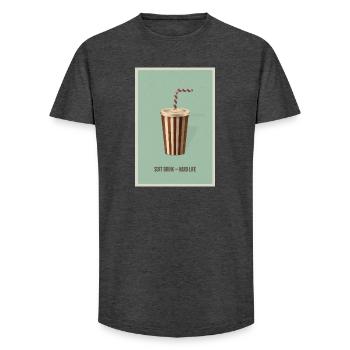 Soft Drink – Hard Life | Funny retro saying - Long Fit Men's T-Shirt - charcoal grey - Front - AI Model Male 185 light (185cm)