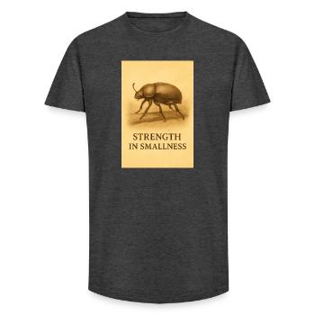 Strength in smallness - Long Fit Men's T-Shirt - charcoal grey - Front - AI Model Male 185 light (185cm)