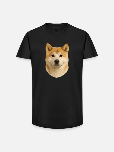 Shiba Inu Head Illustration - Long Fit Men's T-Shirt - black