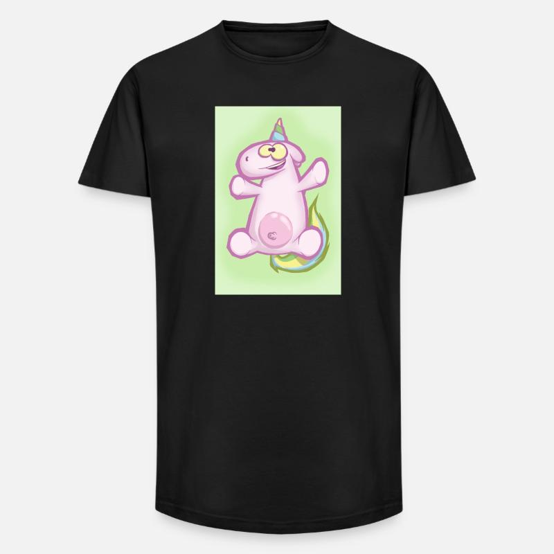 Das Einhorn - Long Fit Männer T-Shirt - Schwarz