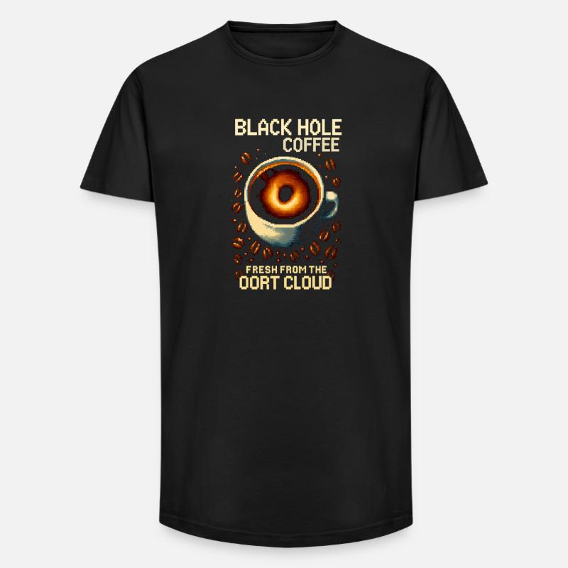 Black Hole Coffee Pixel Roast - Long Fit Männer T-Shirt - Schwarz